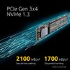 Intenso 500GB M.2 SSD PCIe Premium, up to 2100 MB/s, Solid State Drive (PCI Express Gen.3x4 NVMe 1.3, Solid State Drive) view 3