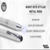 DISCOUNT PROMOS 10 Night Rite Stylus Metal Pens Pack - Customizable Text, Logo - LED, Twist Action, Black Ink - Silver view 3