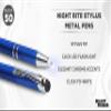 DISCOUNT PROMOS 50 Night Rite Stylus Metal Pens Pack - Customizable Text, Logo - LED, Twist Action, Black Ink - Blue view 3