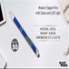 DISCOUNT PROMOS 50 Night Rite Stylus Metal Pens Pack - Customizable Text, Logo - LED, Twist Action, Black Ink - Blue view 4