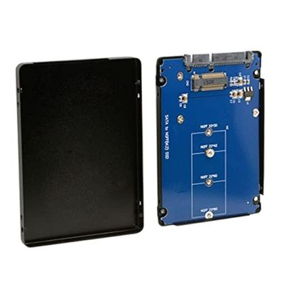 NFHK B+M Key Socket 2 M.2 NGFF (SATA) SSD to 2.5 SATA Adapter Card Adapter with Black Metal Case