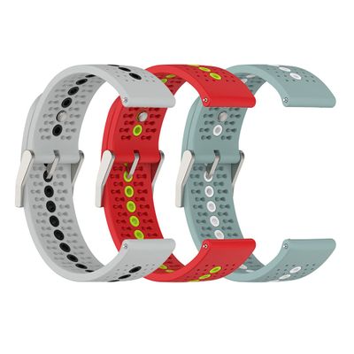 Bands Compatible with Garmin Approach S42 S40 S12 Watch-20mm Air Holes Design Quick Release Bands Sport Strap Wristband Silicone for Forerunner 55 158 245 645 Music/Venu/Galaxy Active 2 (3pack-B)