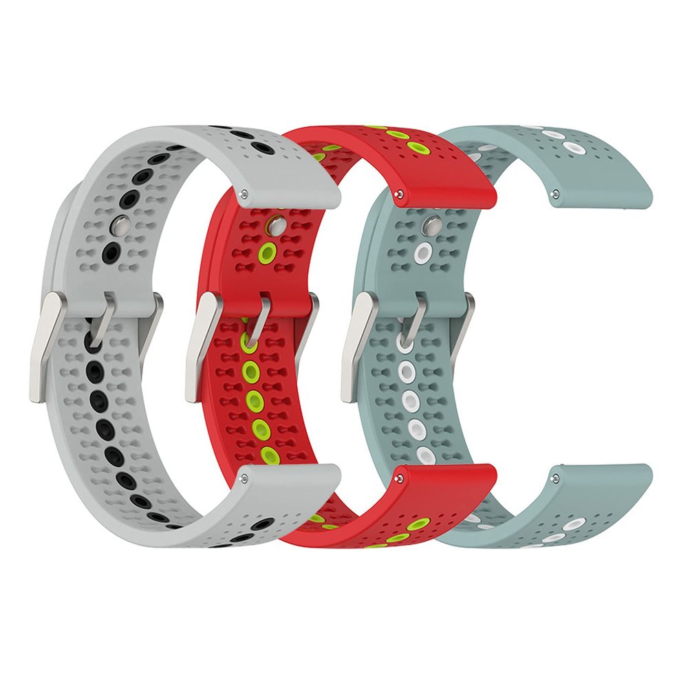 Bands Compatible with Garmin Approach S42 S40 S12 Watch-20mm Air Holes Design Quick Release Bands Sport Strap Wristband Silicone for Forerunner 55 158 245 645 Music/Venu/Galaxy Active 2 (3pack-B)