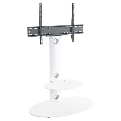 AVF Steel TV Floor Stand with TV Mount Column for 32" to 65" TVs in Satin White