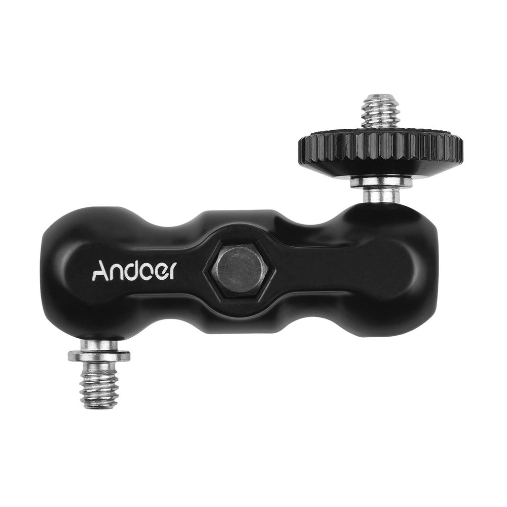 Andoer Articulating Friction Arm Monitor Mount with Double Ballhead Standard 1/4-inch Screw for Camera Monitor LED Light Microphone Video Rig