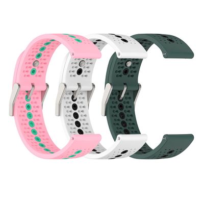 Bands Compatible with Garmin Approach S42 S40 S12 Watch-20mm Air Holes Design Quick Release Bands Sport Strap Wristband Silicone for Forerunner 55 158 245 645 Music/Venu/Galaxy Active 2 (3pack-A)