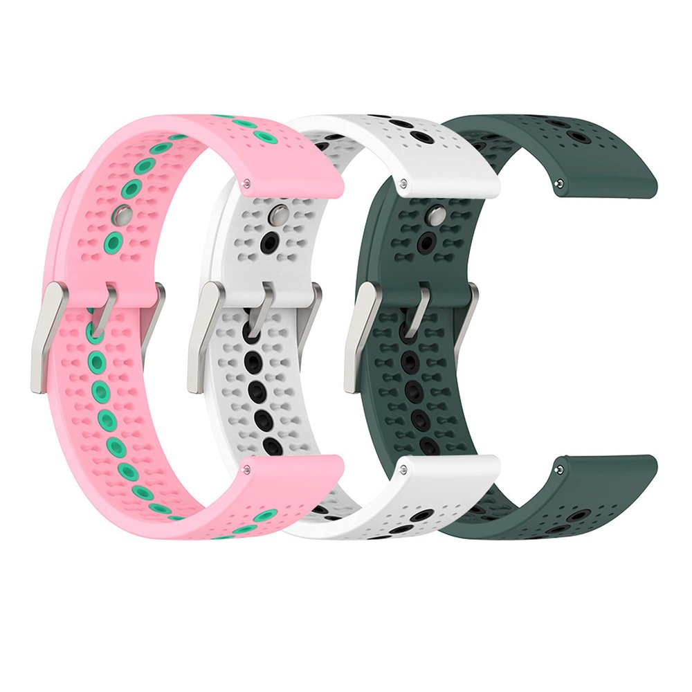 Bands Compatible with Garmin Approach S42 S40 S12 Watch-20mm Air Holes Design Quick Release Bands Sport Strap Wristband Silicone for Forerunner 55 158 245 645 Music/Venu/Galaxy Active 2 (3pack-A)