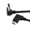 NFHK Reversible USB 3.1 USB-C Angled to 90 Degree Down Angled A Male Data Cable for MacBook & Tablet & Mobile Phone view 2