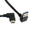 NFHK Reversible USB 3.1 USB-C Angled to 90 Degree Down Angled A Male Data Cable for MacBook & Tablet & Mobile Phone view 3