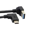 NFHK Reversible USB 3.1 USB-C Angled to 90 Degree Down Angled A Male Data Cable for MacBook & Tablet & Mobile Phone view 4