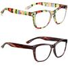 bullabulling Squre Fashion Anti-blue light Reading Glasses Men Women Computer Reader (Yellow plaid/red brown, 3.50) view 3