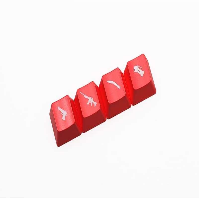 Novelty Shine Through Keycaps ABS Etched, light,Shine-Through cf crossfire gaming shortkey arrow key black red color wasd r4 r1 (Color : CF Switch W Red x1)