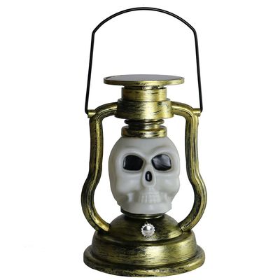 LAOWU Solar Halloween Skull Lanterns Decorations Colorful Flashes Retro Portable Camping Kerosene Lamp Solar Halloween Lantern