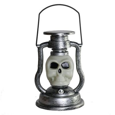 LAOWU Solar Halloween Skull Lanterns Decorations Colorful Flashes Retro Portable Camping Kerosene Lamp Solar Halloween Lantern