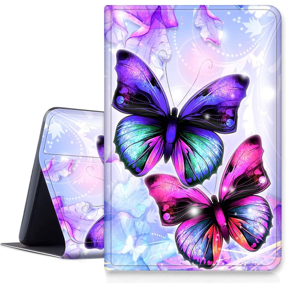 Fire 7 Tablet Case (9th/7th/5th Generation2019/2017/2015 Version), Slim Folio Multi-Angles Stand Auto Wake/Sleep Smart Cover Case for Amazon Kindle Fire 7 inch Tablet-Purple Butterfly