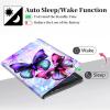 Fire 7 Tablet Case (9th/7th/5th Generation2019/2017/2015 Version), Slim Folio Multi-Angles Stand Auto Wake/Sleep Smart Cover Case for Amazon Kindle Fire 7 inch Tablet-Purple Butterfly view 4