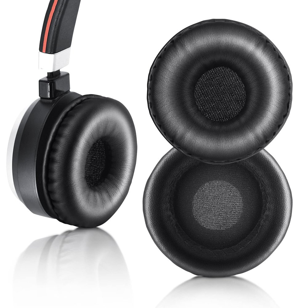 Ear Pads for Jabra Evolve 20 20se 30 30II 40 65 65+Replacement Ear Cushion Foam Cover Compatible with Jabra Evolve 20 30 40 65 Headphone (Black earpads)