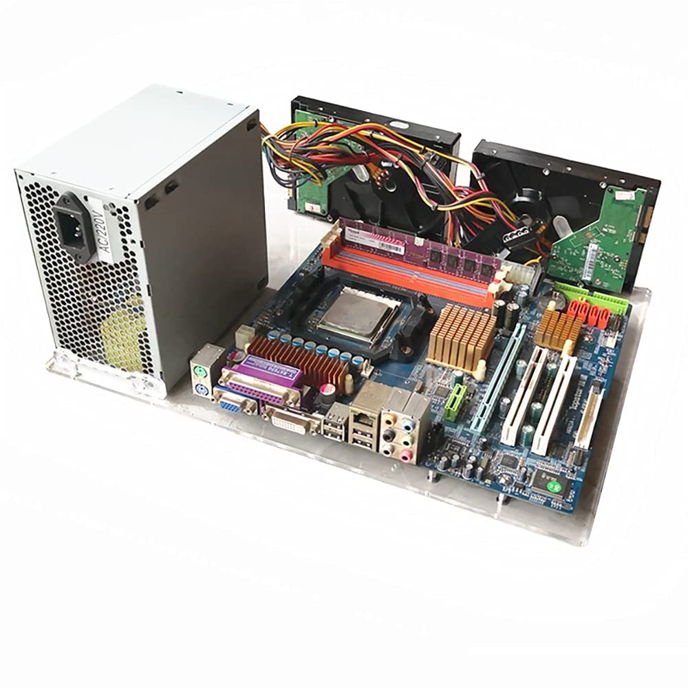 EDIY Computer Case Transparent Acrylic Single Board Test Bench PC DIY Modified Bracket MATX Computer Motherboard Plate Rack Suit for ATX Power Supply