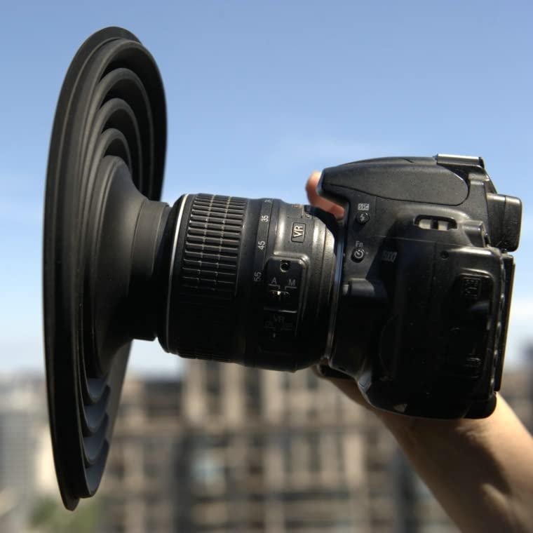 Matte Cover Micro SLR Camera Lens Hood Anti-Glass Reflective Silicone Lens Cover Foldable Soft Sun Hood(30mm-50mm)