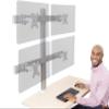 Stand Steady 4 Monitor Mount Desk Setup - Heavy-Duty Height Adjustable Monitor Stand, Swivel Arm with Clamp-On Base, Four Screen VESA Mount Fits Most LCD/LED Monitors 17-32 in. (Silver, 4 Mounts) view 1