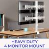Stand Steady 4 Monitor Mount Desk Setup - Heavy-Duty Height Adjustable Monitor Stand, Swivel Arm with Clamp-On Base, Four Screen VESA Mount Fits Most LCD/LED Monitors 17-32 in. (Silver, 4 Mounts) view 2