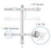 Stand Steady 4 Monitor Mount Desk Setup - Heavy-Duty Height Adjustable Monitor Stand, Swivel Arm with Clamp-On Base, Four Screen VESA Mount Fits Most LCD/LED Monitors 17-32 in. (Silver, 4 Mounts) view 3