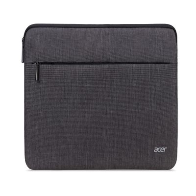 Acer Protective Laptop Sleeve | Up to 15.6" Notebook | Easy Access Outside Zipper Pocket for Adapters, Mouse or Dongle | Gray