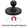 ChargerCity 65mm Diameter Round Heavy-Duty Magnetic Base Mount with 25mm /1 inch Size B Rubber Coating Ball Compatible with Arkon Robust & Ram 1" Dual Socket arm. view 2