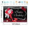 Avezano Red and Silver Birthday Backdrop Balloons Glitter Dots Rose Flowers Champagne Birthday Background Girls Sweet 16 Women 30th 40th 50th 60th Birthday Party Decorations (10x8, red & Silver) view 3