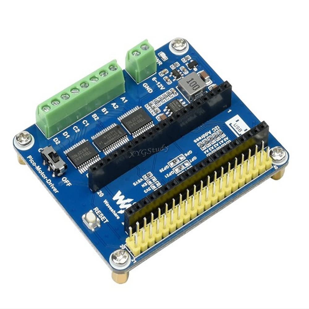 DC Motor Driver Module for Raspberry Pi Pico Driving up to 4X DC Motors Suitable for 2WD or 4WD Driving @XYGStudy (Pico-Motor-Driver)