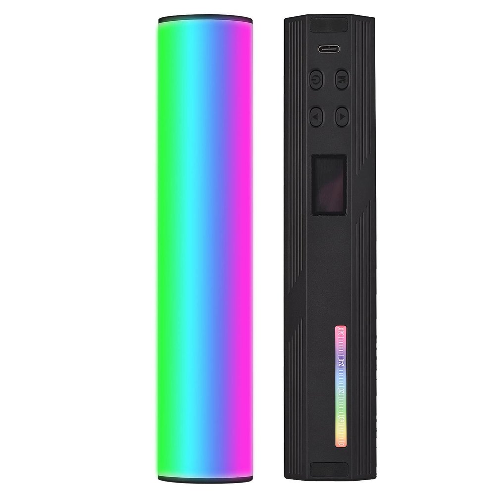 Andoer W200RGB LED Video Light, Rechargeable Photography Light Bar RGB Fill Light 2500K-9000K Dimmable CRI95 + LCD Screen Magnetic Back with Tripod for Vlog Live Streaming