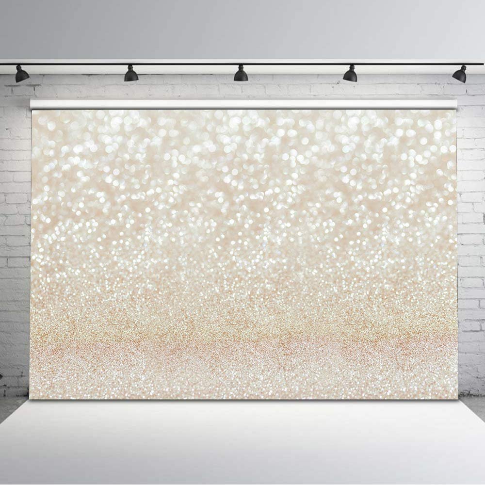 Avezano Ivory Bokeh Photography Backdrop Shinning Sparkle Newborn Baby Xmas Photo Background Vinyl Luxury Christmas Party Backdrops Photo Studio Props (10x8)