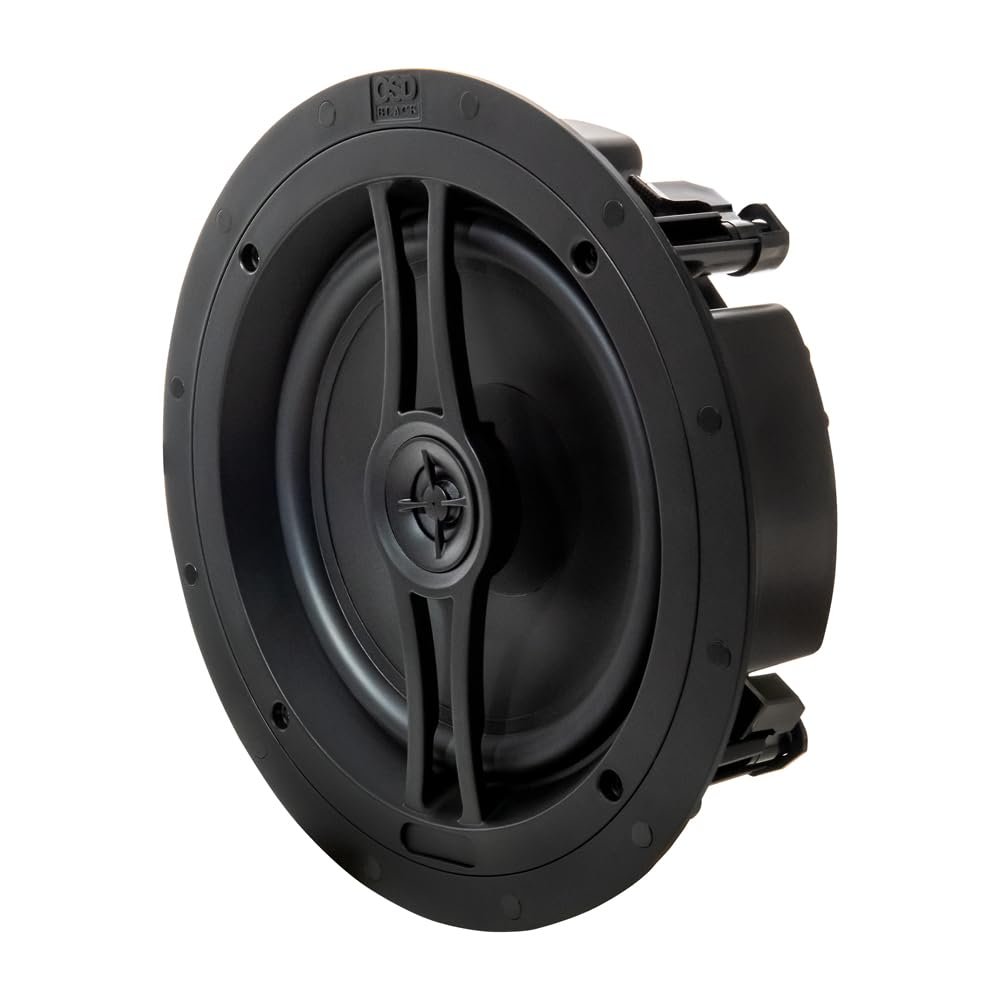OSD Black 8" in-Ceiling Speakers, 1/2" Silk Soft Dome Tweeter, Pair BK-R81