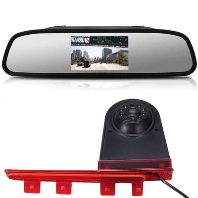 4.3 Inch Mirror + 12 mm Lens CMOS Cameras Brake Light Car Roof Rear Camera Replacement for T5 Multivan T6 Caravelle Tailgate Stop Light Raised Roof 3rd Transporter Business MPV
