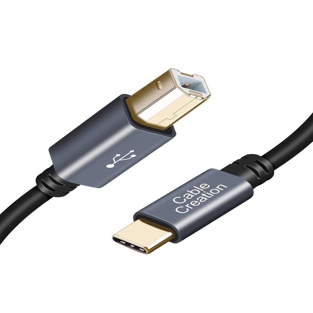 CableCreation USB B to USB C Printer Cable 3.3FT, USB-C to USB B Printer Cord for MacBook Pro, Air, MIDI Cable for Yamaha Casio Digital Piano MIDI Controller DJ Controller, 1M Space Grey