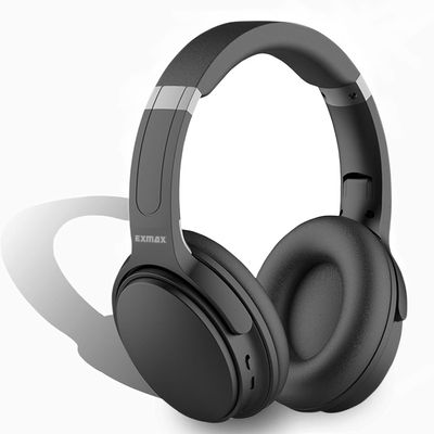 EXMAX H5 Bluetooth Headphones Over Ear ANC Hi-Fi Stereo Wireless/Wired Over-Ear Headphones + Microphone Foldable Comfortable Earmuffs Earpads 25 Hours Playtime for Online Class PC Cellphones TV