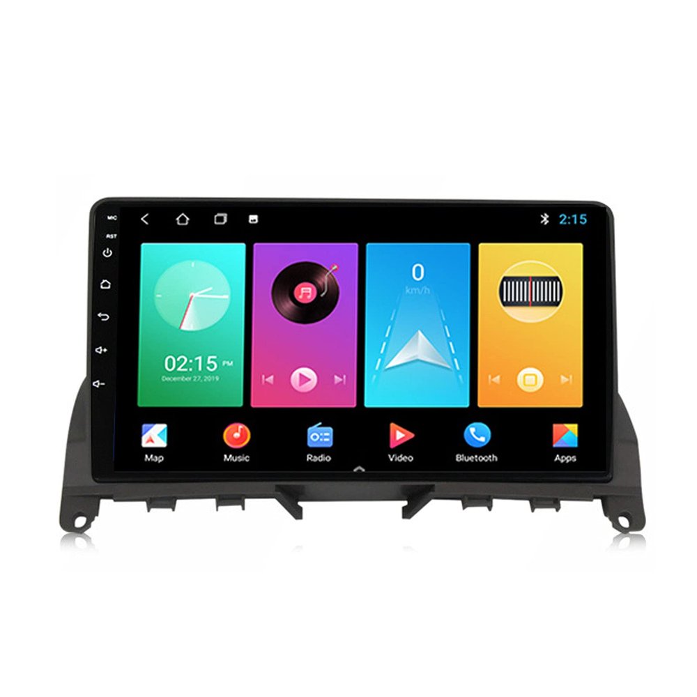 Car Stereo Head Unit for Mercedes Benz C-Class 3 W204 2006-2011 Touch Screen Car Audio MP5 Player Supports Mirror Link/SWC/AUX/USB/FM/AM/Bluetooth/Carplay/DAB+/OBD2,8 core,2+32