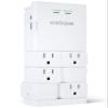 ECHOGEAR Wall Outlet with USB Ports & Surge Protection - Power Protect 8 Devices 6 Rotating AC Plugs 2 Includes 1x USB-C Port USB-A White view 1