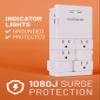 ECHOGEAR Wall Outlet with USB Ports & Surge Protection - Power Protect 8 Devices 6 Rotating AC Plugs 2 Includes 1x USB-C Port USB-A White view 4
