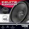DS18 ZR15.2D Elite-Z 15" Car Subwoofer 1800W Watts Dual Voice Coil 2-Ohm DVC 2+2 Ohm (1 Speaker), Black view 2