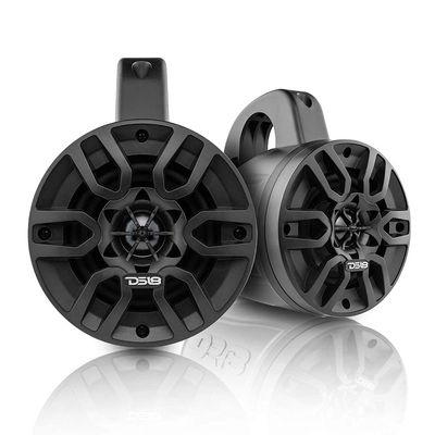 DS18 Hydro NXL-4TP/BK Black Marine Tower Speaker  4", 2-Way, 150W Max, 50W RMS, 100% UV Stable, IPX5 Marine, 4 Ohms - for All Elements, UTV, ATV & Jeeps (Pair) (Renewed)
