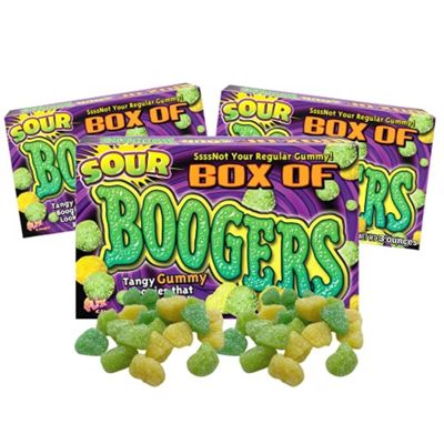 Sour Boogers Gummy Candy, Shareable Halloween Treats, Pack of 3