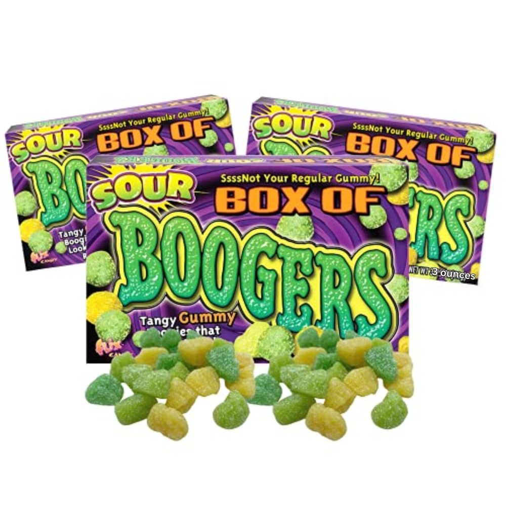 Sour Boogers Gummy Candy, Shareable Halloween Treats, Pack of 3