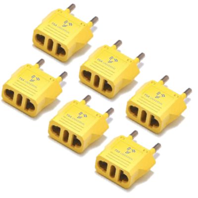 United States to Republic of the Congo (Brazzaville) Travel Power Adapter to Connect North American Electrical Plugs to Congolese outlets for Phones, Tablets, eReaders, and More (6-Pack, Yellow)
