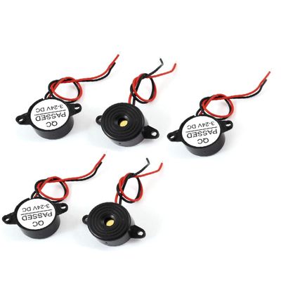NEW LON0167 5 Pcs DC 3-24V 85dB 16 Ohm Sound Electronic Buzzer Alarm Black 23 x 11mm(5 Stcke DC 3-24  85dB 16 Ohm Sound Elektronische Summer Alarm Schwarz 23 x 11mm