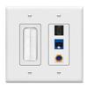 TOPGREENER Double Gang Datacomm Bundle with Multimedia Pass-Through Insert, 3-Port Keystone Jack Insert, Coaxial, Ethernet, HDMI Keystones, and 2-Gang Decorator Wall Plate, TG889173MCFH-W, White view 1