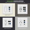 TOPGREENER Double Gang Datacomm Bundle with Multimedia Pass-Through Insert, 3-Port Keystone Jack Insert, Coaxial, Ethernet, HDMI Keystones, and 2-Gang Decorator Wall Plate, TG889173MCFH-W, White view 4