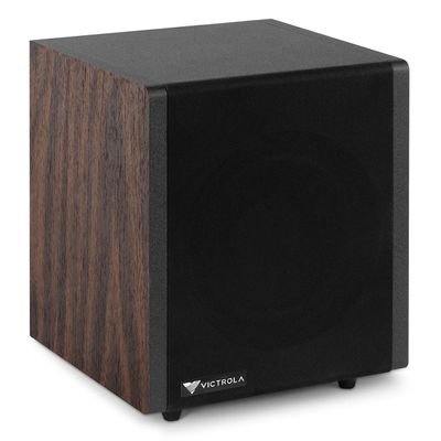 Victrola S1 Subwoofer  6.5" Front-Firing Woofer, 6.5" Passive Radiator & Powered Wireless Subwoofer, 70W Amplifier, Volume Control, Bluetooth 5.0 Connectivity (Espresso)