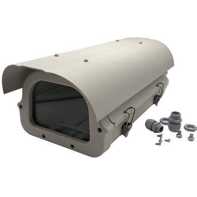 15 Inch Large Size Outdoor Weatherproof Heavy Duty Aluminum CCTV Housing Security Surveillance Camera Housing Camera Mount Enclosure with Clear Glass Window Double Lock