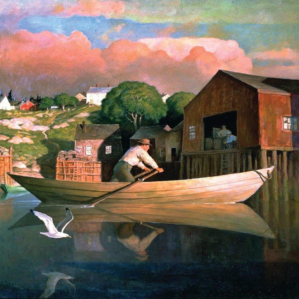 The Doryman, Port Clyde, Maine : N.C. Wyeth : 1933 : Archival Quality Art Print